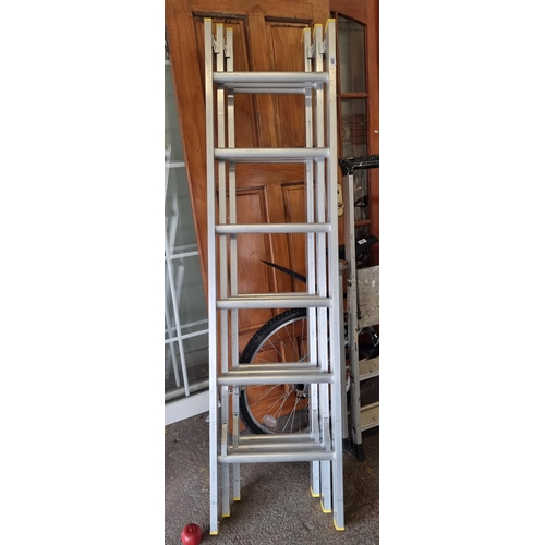 599 - A three-panel LYTE ladder, from Crawley Ladders. Very practical. Max height 558 cm. Similar availabl... 