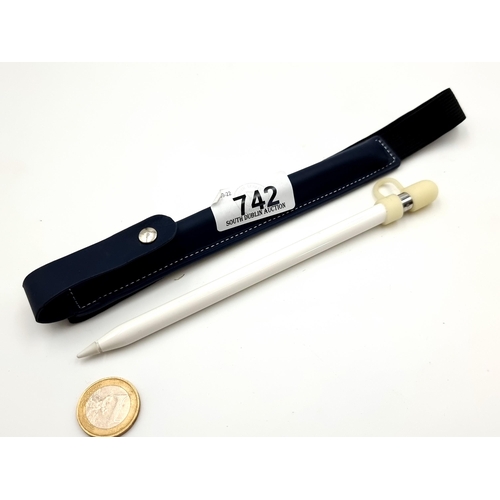 742 - An original Apple Stylist pencil in the original blue leather case.