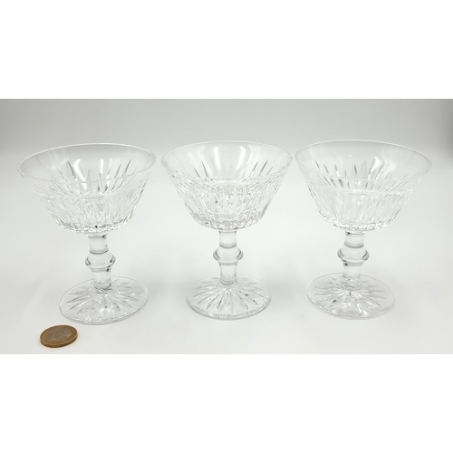 745 - Three Waterford crystal heavy champagne saucers in good order.