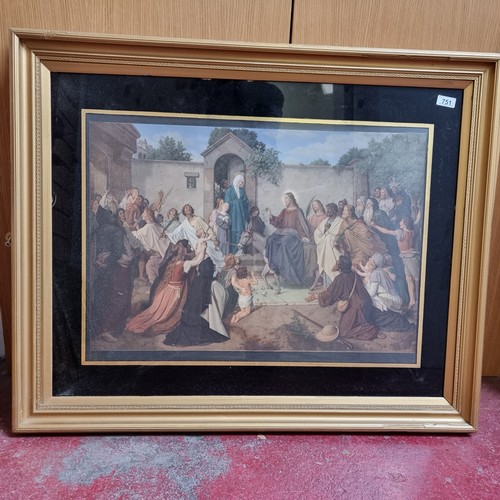 751 - Star Lot :Two very large 19th century chromolithographs of biblical scenes involving Jesus. Housed i... 