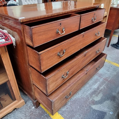 374 - Star Lot : A very handsome 19th century red mahogany chest of five drawers. Crafted with substantial... 