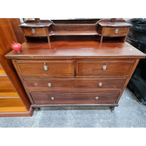 621 - Star lot : A very elegant vintage vanity chest, surmounted with a delicately curved tilt-top bevelle... 