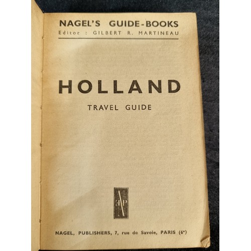 211 - A vintage Nagel's pocket Guide Book of Holland published by Nagel Publishers in 1951 with pull-out m... 