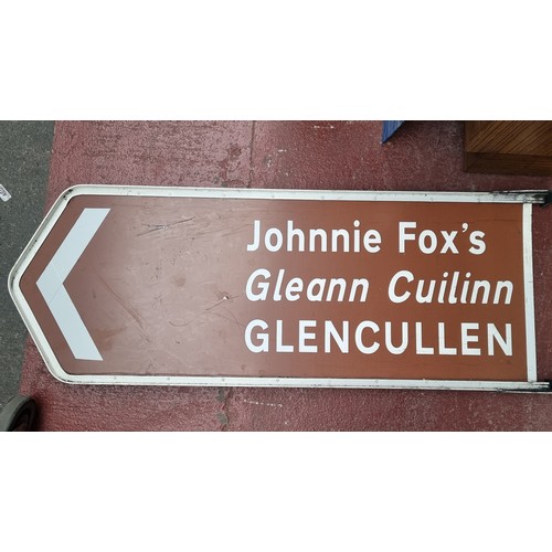 320 - Star Lot : A brilliant original vintage double-sided bilingual sign for 