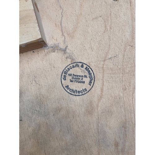 350 - A set of five handsome beechwood stools designed by the celebrated deBlacam Meagher Architecture stu... 