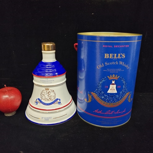 105 - A sealed, commemorative, porcelain decanter of Bell's Old Scotch Whisky (75cl). Released in collabor... 