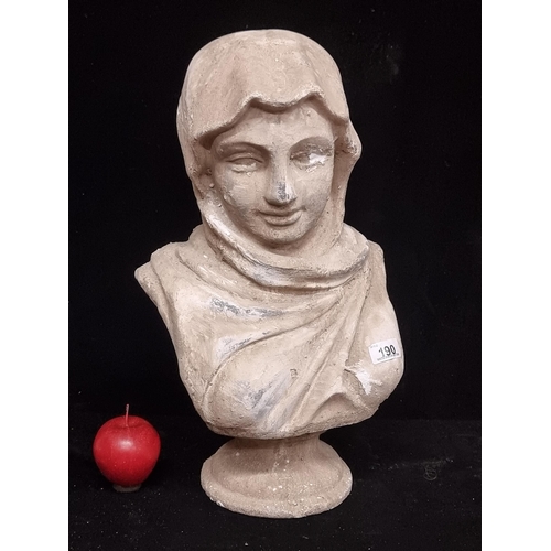 190 - A beautiful example of a vintage plaster cast, female bust. Beautifully modelled with elegant drape ... 