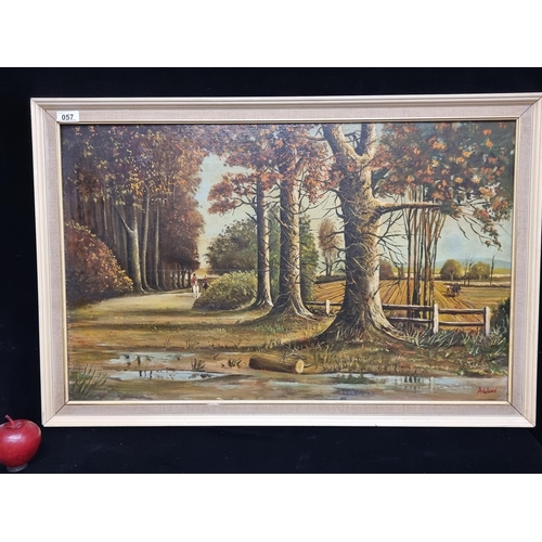 57 - A beautiful large original oil on board painting signed A. Ward featuring a sweeping autumnal countr... 