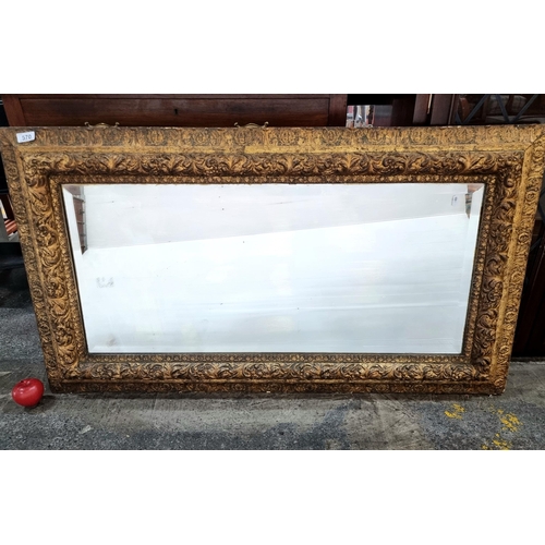 570 - Star lot : A gorgeous heavy original antique Georgian bevelled mirror housed in a highly ornamental ... 