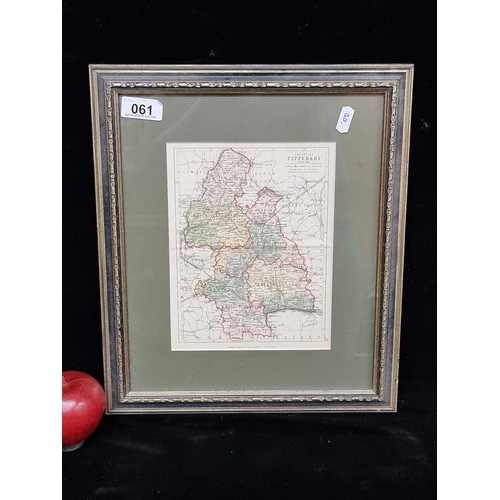 61 - A terrific original 19th century antique copper plate print of a map of County Tipperary, published ... 