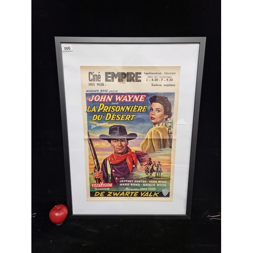 66 - A wonderful original 1956 Belgian movie poster advertising John Wayne in 
