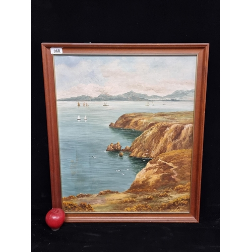68 - A beautiful original oil on canvas painting signed bottom right Guy Woods. Features a rocky west of ... 