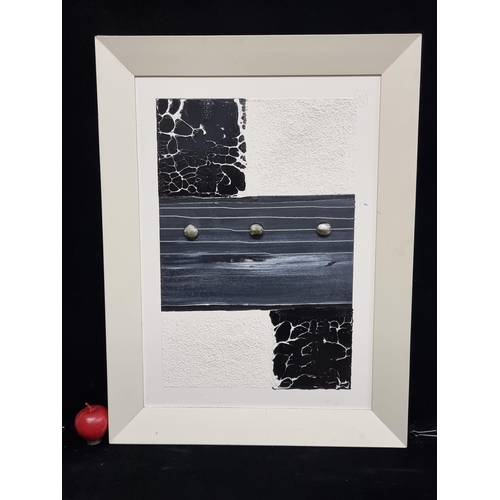 72 - A large mixed media artwork featuring thick texture and contrasting monochromatic colours. A stateme... 