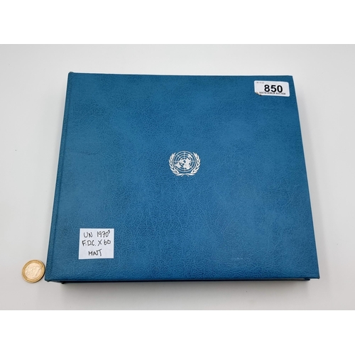 850 - A large full album of 1970s UN First day covers. In super condition. In an original Blue UN folder. ... 