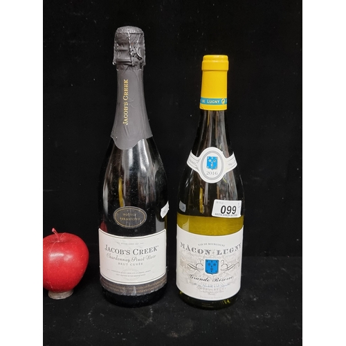 99 - Two sealed 75cl bottles of wine, comprising of a 2016 Macon-Lugny Grande Reserve Chardonnay, and a J... 