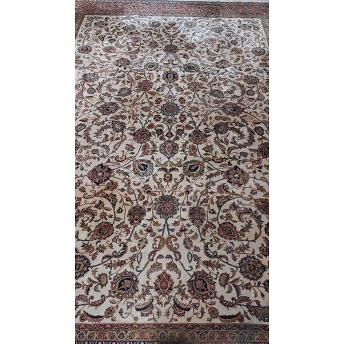 672 - Star Lot : A beautiful Persian hand made, hand knotted very large floor rug with lovely warm browns ... 