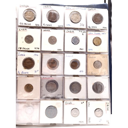 848 - A large vintage Full coin album of 20 sheets of full coins, from Multiple countries including, Hong ... 