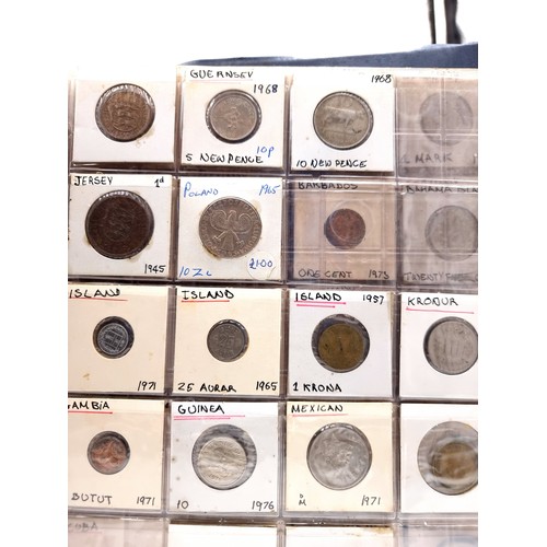 848 - A large vintage Full coin album of 20 sheets of full coins, from Multiple countries including, Hong ... 