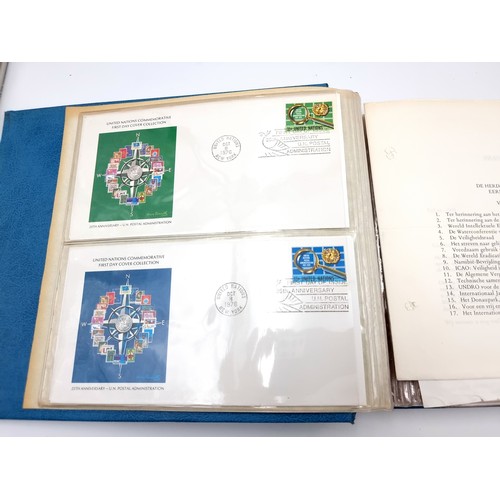 850 - A large full album of 1970s UN First day covers. In super condition. In an original Blue UN folder. ... 