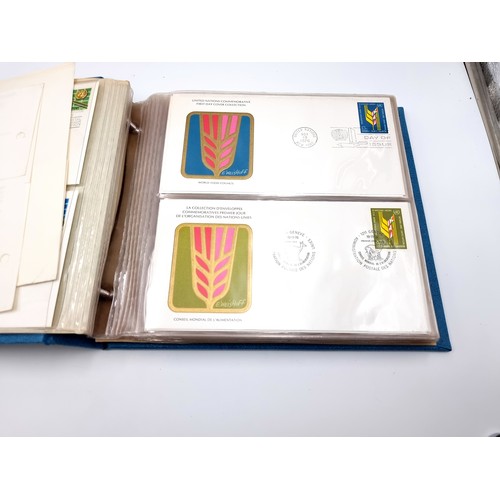 850 - A large full album of 1970s UN First day covers. In super condition. In an original Blue UN folder. ... 