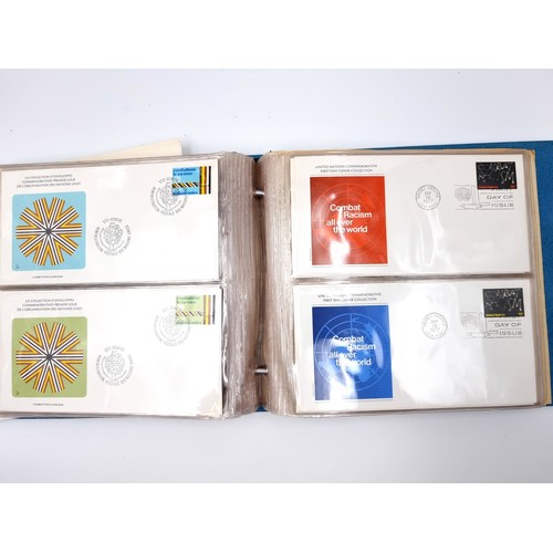 850 - A large full album of 1970s UN First day covers. In super condition. In an original Blue UN folder. ... 