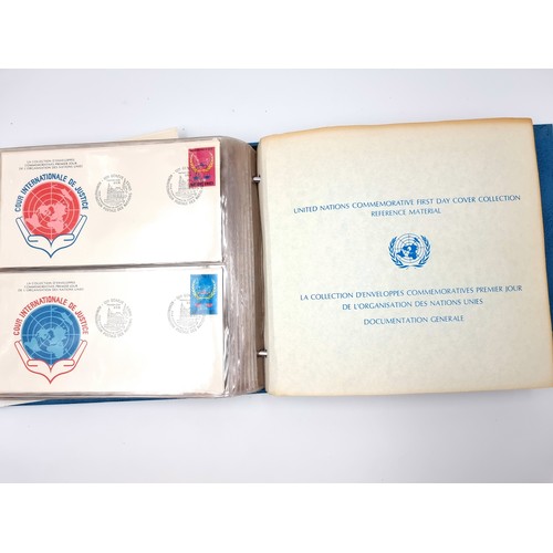 850 - A large full album of 1970s UN First day covers. In super condition. In an original Blue UN folder. ... 