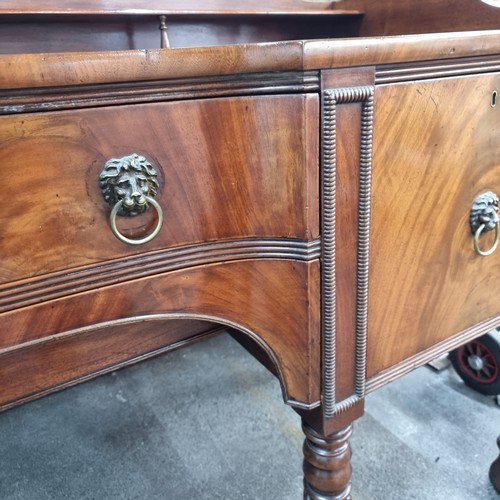 659 - Star Lot : A jawdropping large Irish made George IV mahogany side board with high gallery back, bras... 