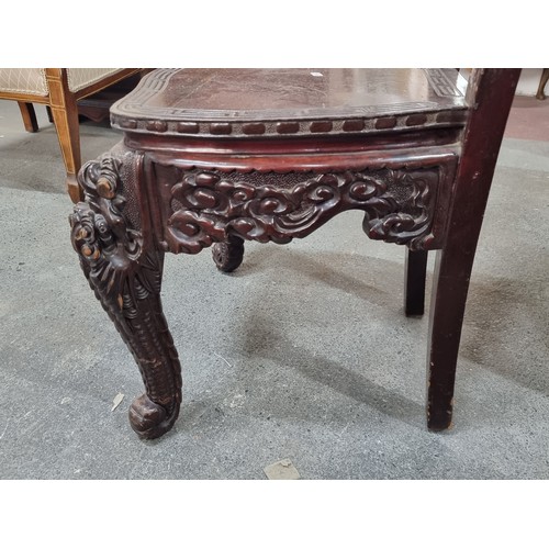 665 - Star lot : A striking pair of late 19th century Chinese carved ebonised rosewood and black lacquer p... 