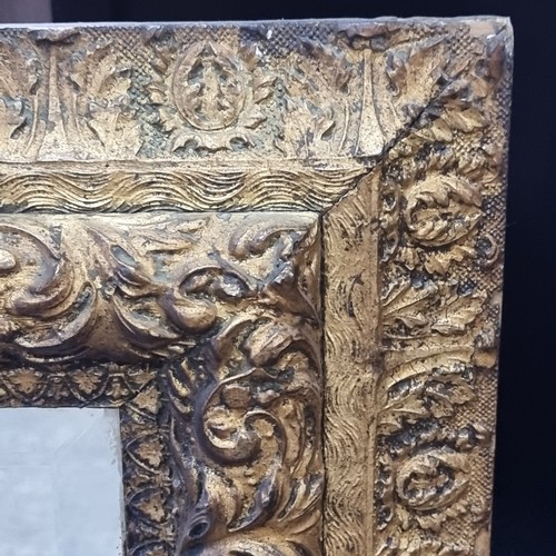 570 - Star lot : A gorgeous heavy original antique Georgian bevelled mirror housed in a highly ornamental ... 