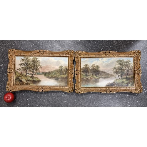 661 - Star Lot: A pair of stunning original antique oil on panel paintings dating to 1890. Of the English ... 