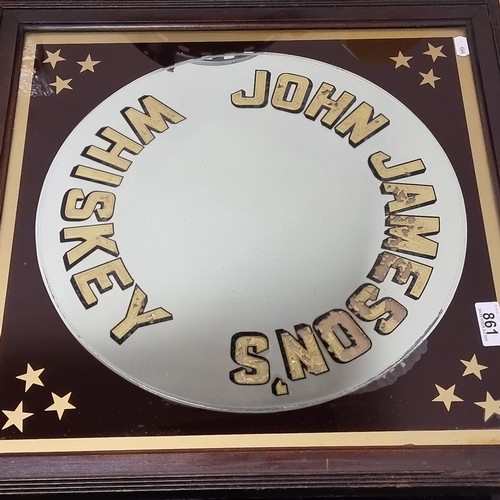 861 - A magnificent, 100% original advertising mirror for John Jameson & Sons Whiskey. A square, framed ex... 