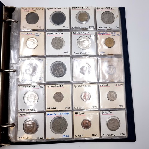 848 - A large vintage Full coin album of 20 sheets of full coins, from Multiple countries including, Hong ... 