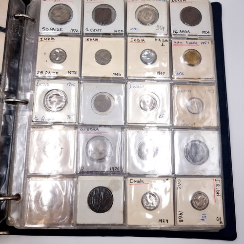 848 - A large vintage Full coin album of 20 sheets of full coins, from Multiple countries including, Hong ... 