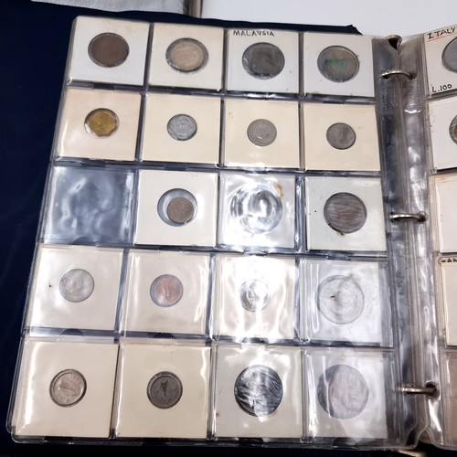 848 - A large vintage Full coin album of 20 sheets of full coins, from Multiple countries including, Hong ... 