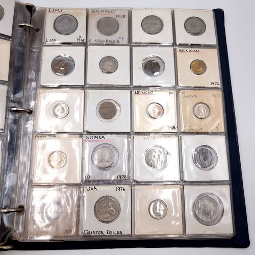 848 - A large vintage Full coin album of 20 sheets of full coins, from Multiple countries including, Hong ... 