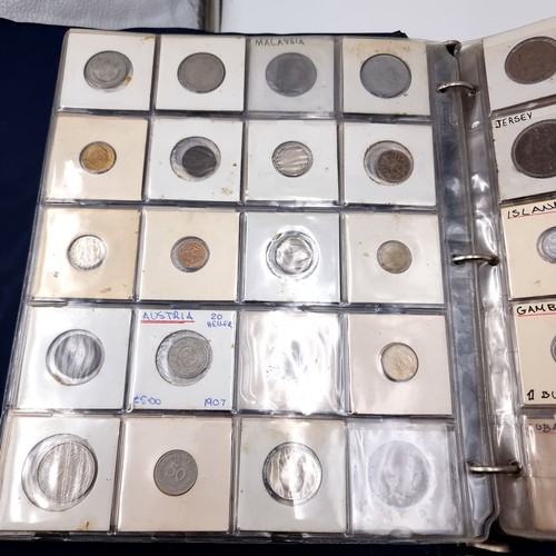 848 - A large vintage Full coin album of 20 sheets of full coins, from Multiple countries including, Hong ... 