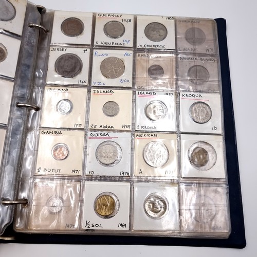 848 - A large vintage Full coin album of 20 sheets of full coins, from Multiple countries including, Hong ... 