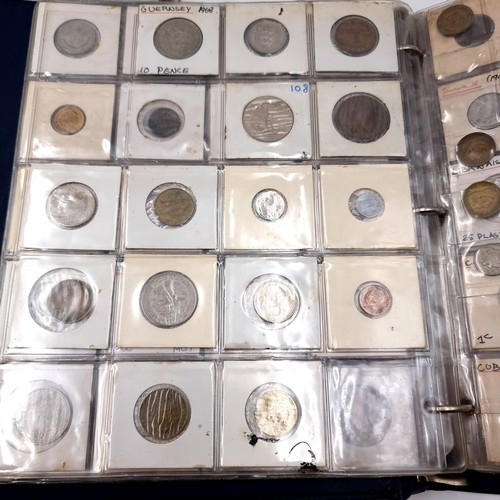 848 - A large vintage Full coin album of 20 sheets of full coins, from Multiple countries including, Hong ... 