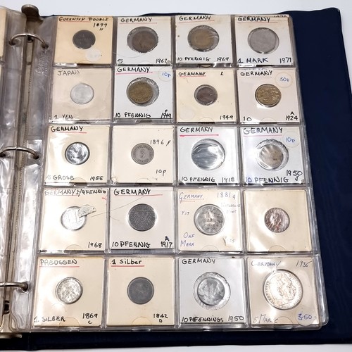 848 - A large vintage Full coin album of 20 sheets of full coins, from Multiple countries including, Hong ... 