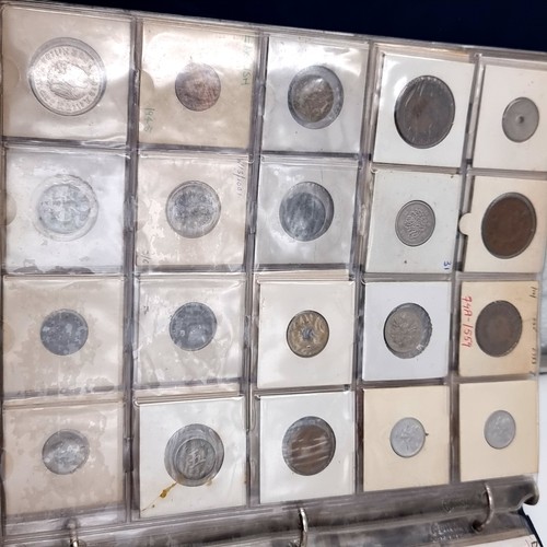 848 - A large vintage Full coin album of 20 sheets of full coins, from Multiple countries including, Hong ... 