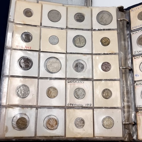 848 - A large vintage Full coin album of 20 sheets of full coins, from Multiple countries including, Hong ... 