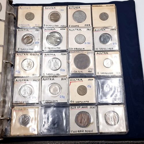 848 - A large vintage Full coin album of 20 sheets of full coins, from Multiple countries including, Hong ... 