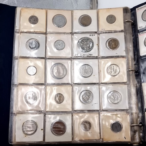 848 - A large vintage Full coin album of 20 sheets of full coins, from Multiple countries including, Hong ... 