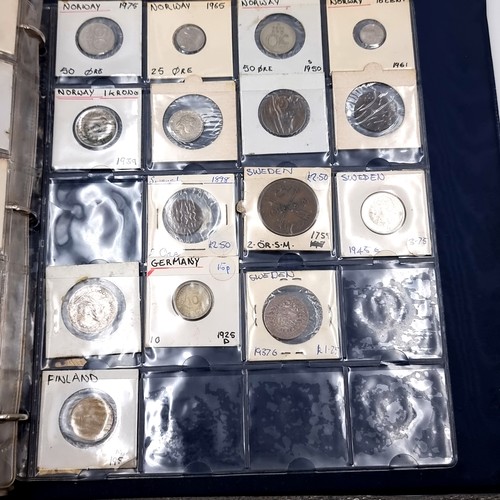 848 - A large vintage Full coin album of 20 sheets of full coins, from Multiple countries including, Hong ... 