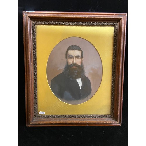 77 - Star Lot: A truly stunning original Antique late 19th century oil pastel on board featuring a portra... 