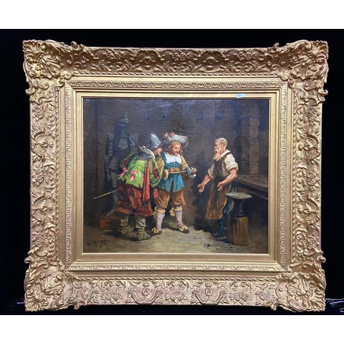 664 - Star Lot: A pair of large truly fantastic original antique oil on canvas paintings dating to the 19t... 