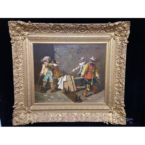 664 - Star Lot: A pair of large truly fantastic original antique oil on canvas paintings dating to the 19t... 