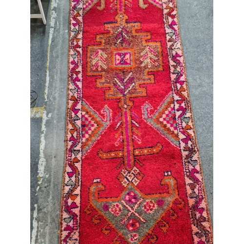 588 - Star Lot : A magnificent example of a 100% hand knotted, tribal Kurdi runner. Hand crafted in Kurdis... 