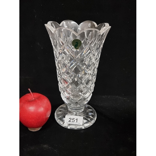 251 - A beautiful Waterford Crystal vase in the Araglin pattern. VGC