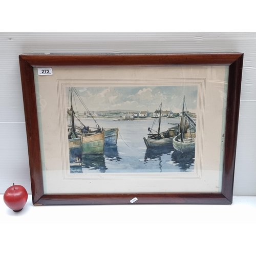 272 - A high quality print of Lough Shinny Harbour Co. Dublin from a painting by Howard Knee. Nicely house... 